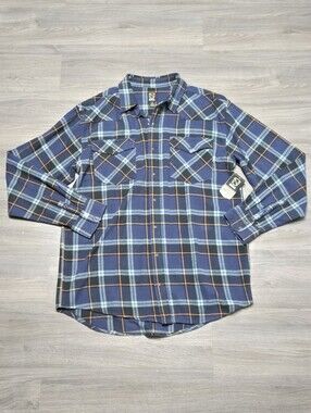 Men's Blue Plaid Flannel Shirt - Noble Outfitters Size MENS XL TALL NEW W/TAGS